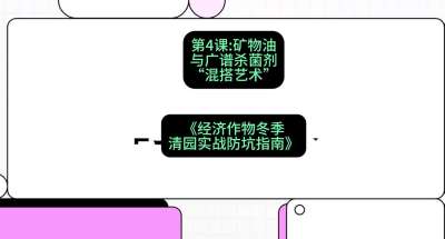 第4节：【替代方案】矿物油与广谱杀菌剂的&ldquo;混搭艺术&rdquo;，课程：《经济作物冬季清园&middot;实战防坑指南》#识农AI