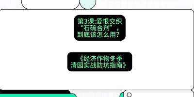 第3节：【核武药剂】爱恨交织的&ldquo;石硫合剂&rdquo;，到底该怎么用？，课程：《经济作物冬季清园&middot;实战防坑指南》#识农AI